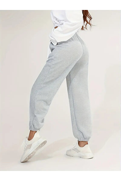 CAONNES JOGGER Trening gri cu elastic la picioare, material flexibil care eli...