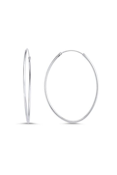 Inure Jewelry 925 Ayar Gümüş 35x45mm Oval Halka Küpe