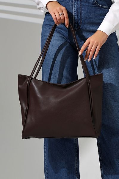 Bagzone - casual μαλακή δερμάτινη τσάντα ώμου μεσαίου μεγέθους