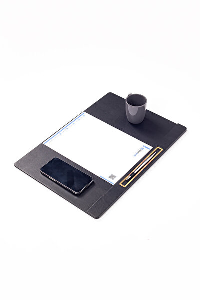 Turgut Office Кожена подложка за конференции с държач за химикалки 49x34cm, г...