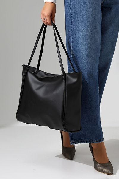 Bagzone - casual μαλακή δερμάτινη τσάντα ώμου μεσαίου μεγέθους