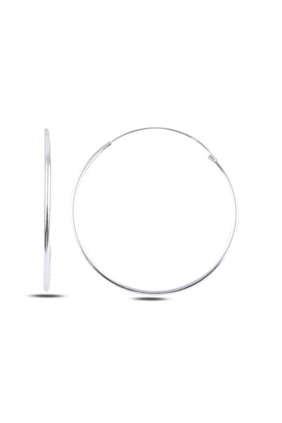 Inure Jewelry 925 Ayar Gümüş 35mm Sade Halka Küpe