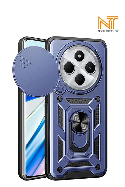 Nezih Case غطاء منزلق لحماية الكاميرا بحامل مغناطيسي متوافق مع هاتف Xiaomi Redmi 14C 4G