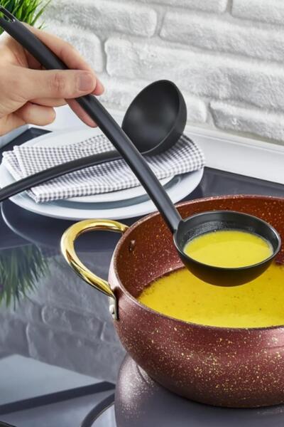 MasterCar Luxury Teflon Coating Serving Set of 4 - Fireproof and Nonstick Scoop, Colander, Spatula and Spoon