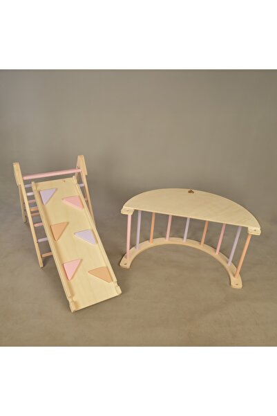 Kirosun ahşap evi Masa fonksiyonlu Pikler üçgeni seti halka merdivenen rampa