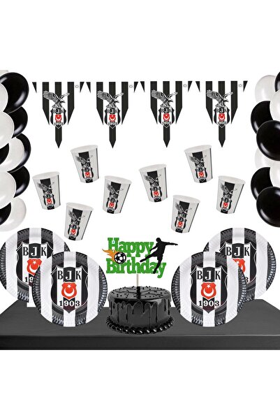 Parti Evreni Beşiktaş Temalı 8 Kişilik Doğum Günü Seti