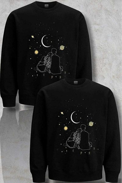 WOODROFFE Dear Combination - Double Spirit Printed Crew Neck Sweatshirt (Piece Is the Price)