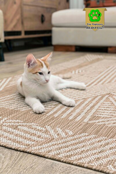 MELARİS HALI Kedi Köpek Evcil Hayvan Halısı Kolay Temizlenebilir Hasır Halı H...