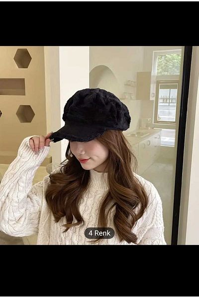 Betülce Trend Plush Fur Cap Hat