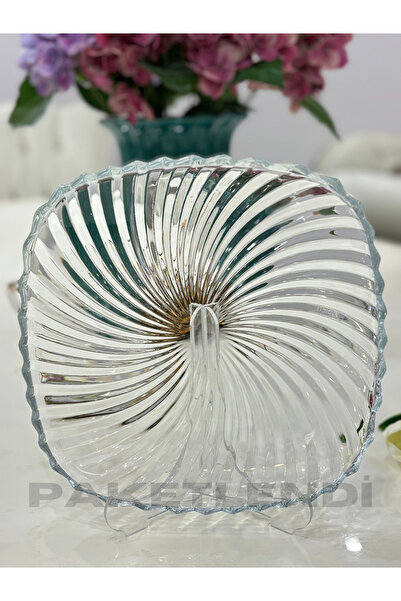 PAKETLENDİ Balık Sırtı Kare Servis Tabağı 24x24