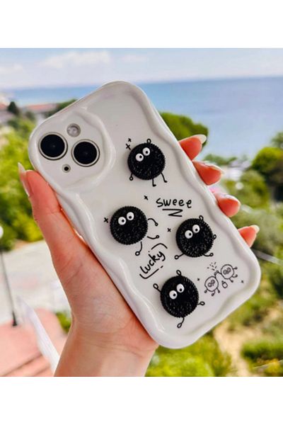 Go Aksesuar جراب سيليكون مرن بتصميم لعبة ثلاثية الأبعاد متوافق مع هاتف iPhone 13 و14