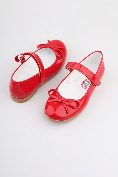 FOLLOWIN Girl's Red Patent Leather Bow Ballerina Shoes