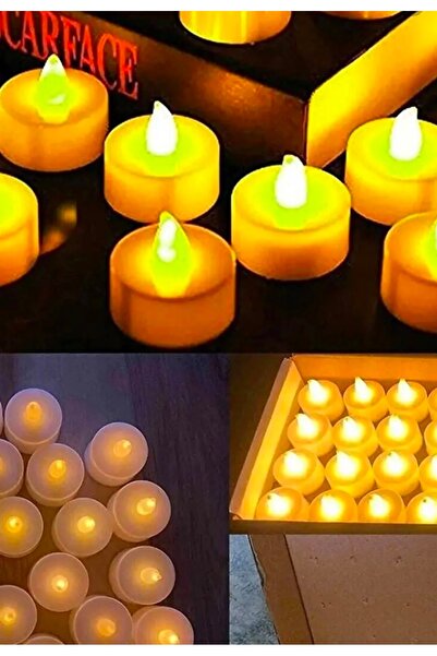 Genel Markalar Led Mum 1 Adet Ledli Mum Model Işıklı Tealight Mum Piller Dahil