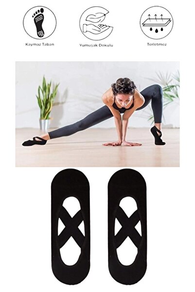 marufshop Чорапи за йога, пилатес, фитнес, танци и спорт с неплъзгаща се подметка от 2 части