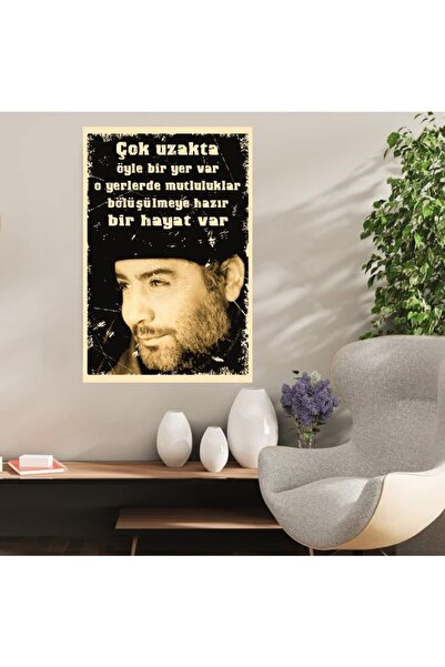 DURUSOY Ξύλινη ρετρό αφίσα από MDF, Αστεία ατάκες, Γραφές τοίχου, Τοπίο, Ιστο...