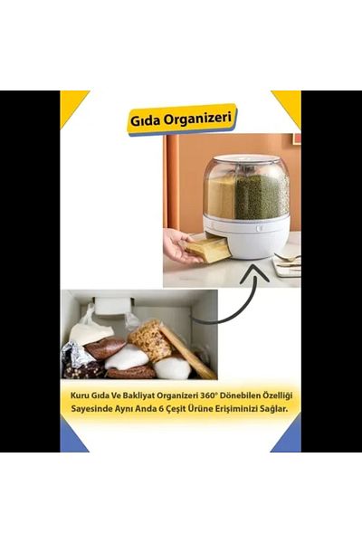 ALİTECH Rotatable Dry Food and Pulses Organizer