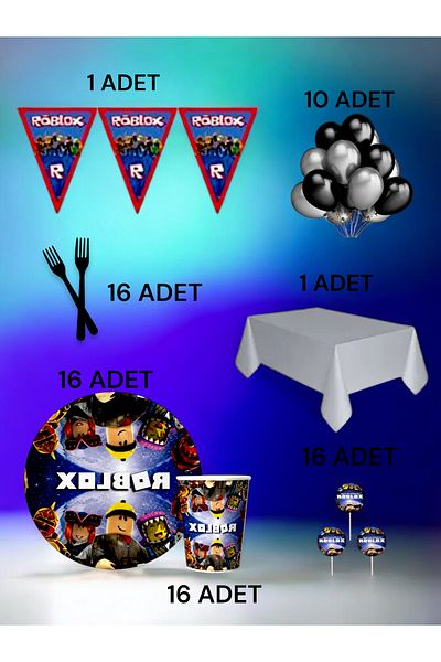 VibeHome Roblox Themed L Pack for 16 - Birthday Party and Fun Events