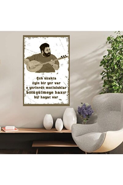 DURUSOY Ρετρό ξύλινη αφίσα από MDF - Αστεία αποφθέγματα, γραφές τοίχου, τοπία...