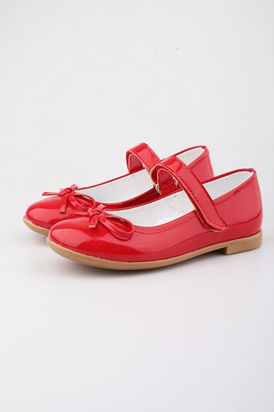 FOLLOWIN Girl's Red Patent Leather Bow Ballerina Shoes