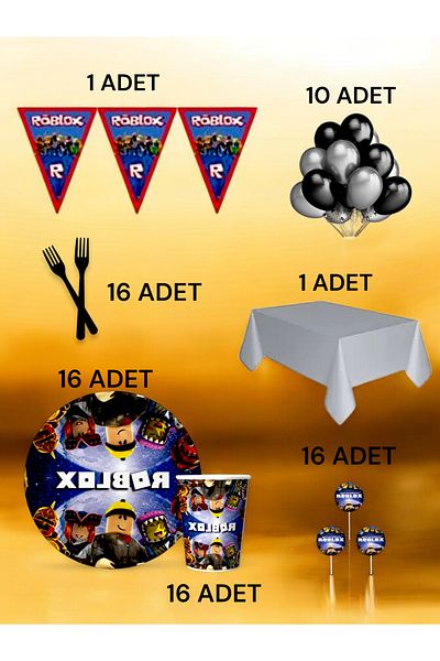 VibeHome Roblox Themed L Pack for 16 - Birthday Party and Fun Events