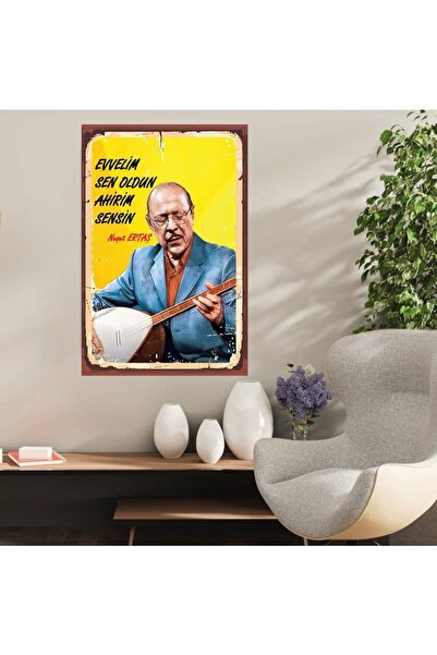 DURUSOY Ξύλινη ρετρό αφίσα από MDF, Αστεία ατάκες, Γραφές τοίχου, Τοπίο, Ιστο...