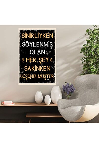 DURUSOY Ξύλινη ρετρό αφίσα από MDF, Αστεία ατάκες, Γραφές τοίχου, Τοπίο, Ιστο...