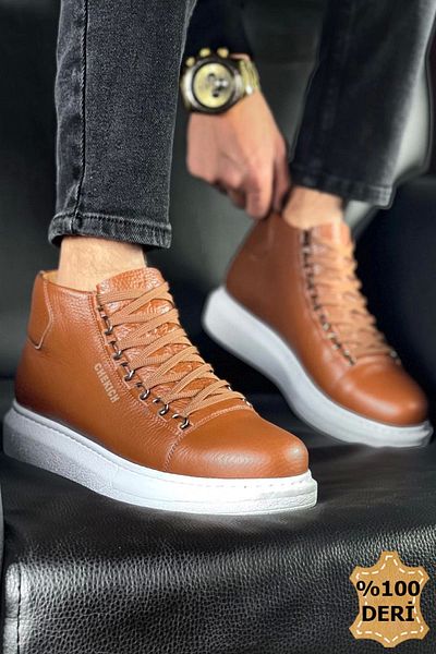 Chekich Мъжки римски кожени ботуши - CH258 DBT TABA