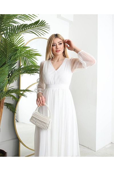 merlavin Lined Tulle Dress (Color Options)