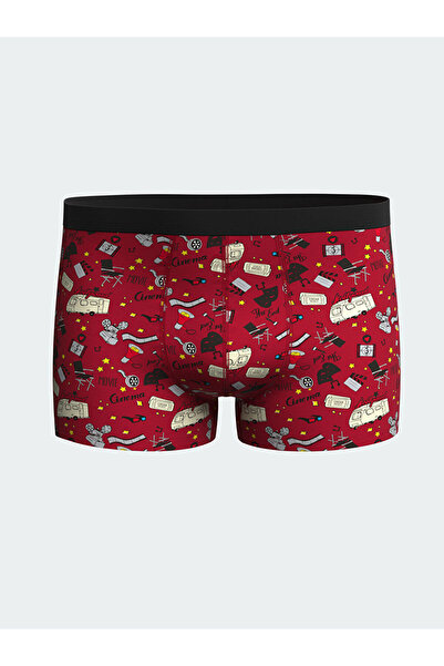 LC Waikiki Kırmızı Standart Kalıp Pamuklu Esnek Erkek Boxer 3'lü