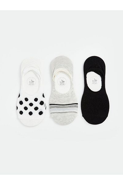 LC Waikiki Нови модели дамски чорапи балерини с шарки, комплект от 3 броя - S58964Z8