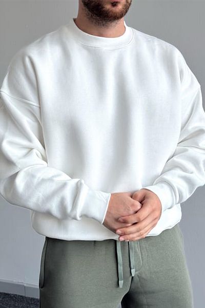 Moderk Men's Oversize Crew Neck Sweatshirt - 3 Thread