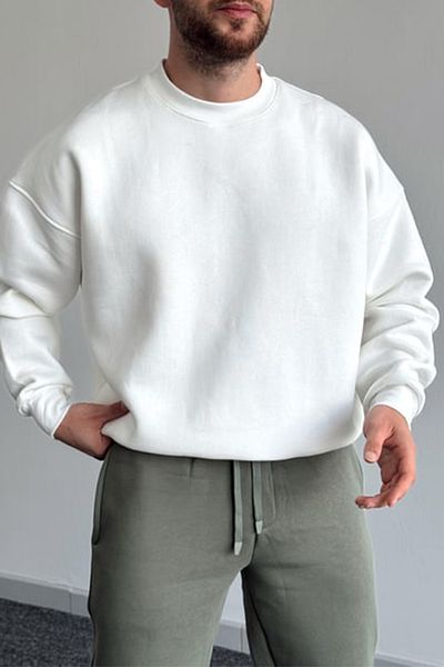 Moderk Men's Oversize Crew Neck Sweatshirt - 3 Thread