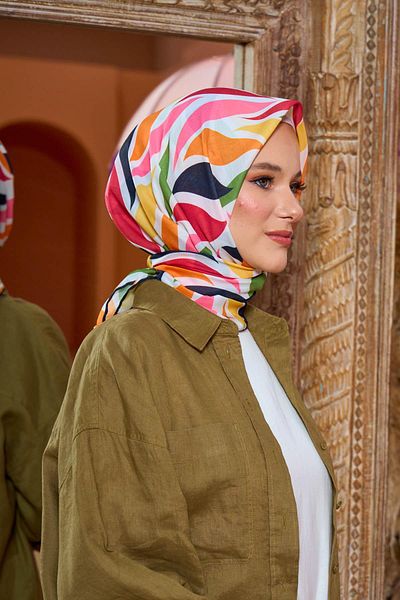 İpekhan Μαλακό κασκόλ Marrakech Collection Midnight Blue Red 1201-02