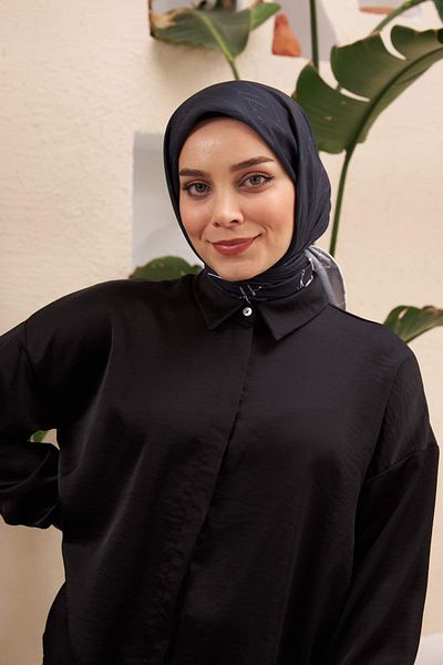 İpekhan Μαύρο κασκόλ Ipekhan Monogram - Cotton Viscose 1118-03