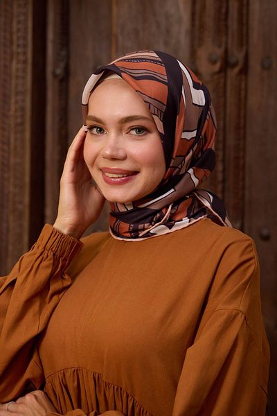 İpekhan Marrakech Συλλεκτικό Μαλακό Κασκόλ Bitter Brown Red 1197-11