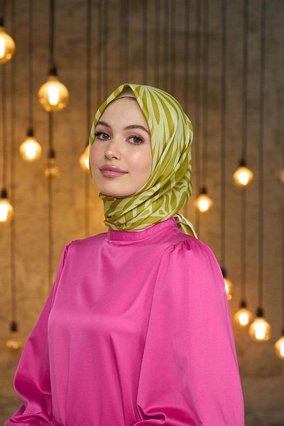 İpekhan Μαλακό κασκόλ Oil Green Summer Sparkle Collection - 1184-14