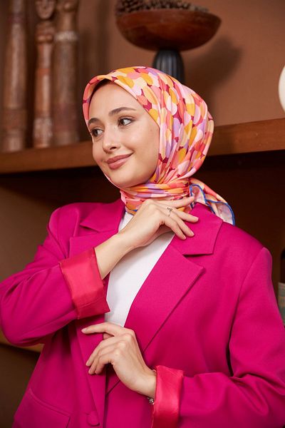 İpekhan Colorday Points Μαλακό Κασκόλ Salmon Claret Red 1161-10