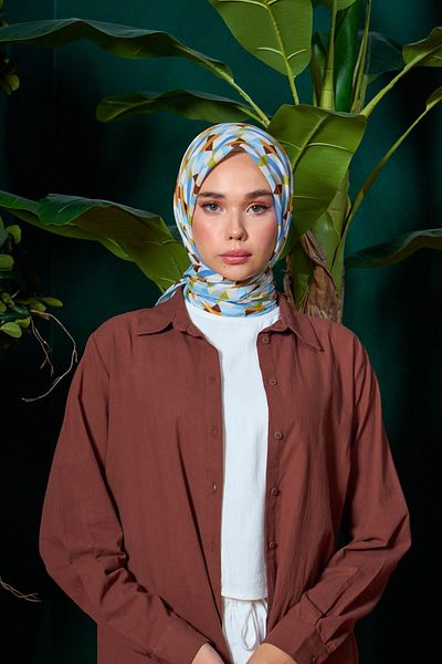 İpekhan Συλλεκτικό Μαλακό Κασκόλ Marrakech Dust Blue Altuni 1205-04