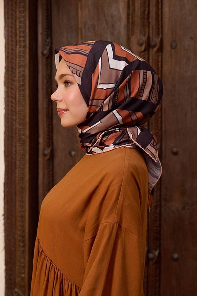 İpekhan Marrakech Συλλεκτικό Μαλακό Κασκόλ Bitter Brown Red 1197-11