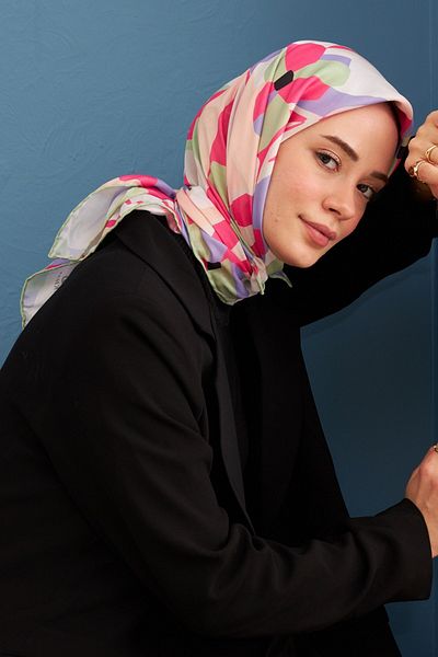 İpekhan Μοντέλο μαντήλι από βαμβακερή βισκόζη Daphne Pink
