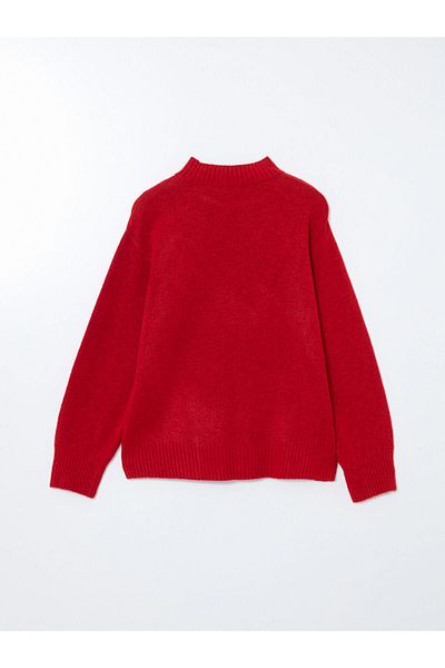 LC Waikiki Lcwaikiki Classic Red Stand Collar Women's Knitwear Sweater