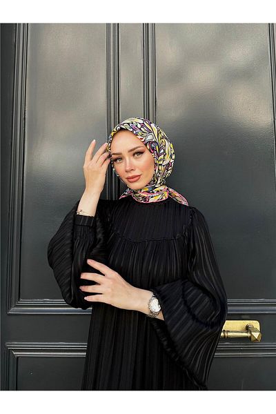 İpekhan Relax Ebruli Soft Scarf Green Black 1147-03