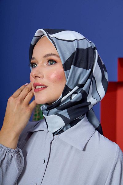 İpekhan Marrakech Koleksiyon Soft Eşarp Siyah Koyu Gri 1207-04