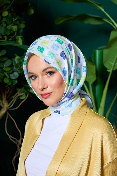 İpekhan Μαλακό κασκόλ Marrakech Collection Λευκό Μωβ 1204-03