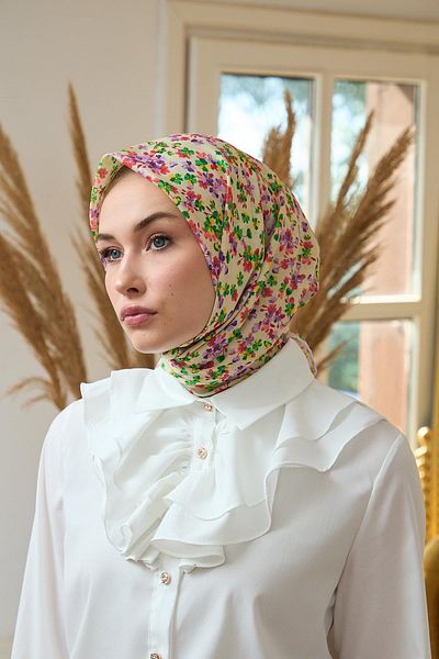 İpekhan Summer Sparkle Collection Μαλακό Κασκόλ Κίτρινο Ροζ 1191-10