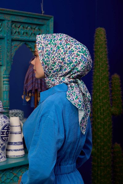 İpekhan Marrakech Συλλεκτικό Μαλακό Κασκόλ Moss Green Pink 1193-06