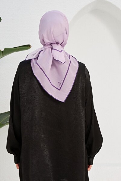 İpekhan Κασκόλ βισκόζης από βαμβακερό λιλά με απλό σχέδιο