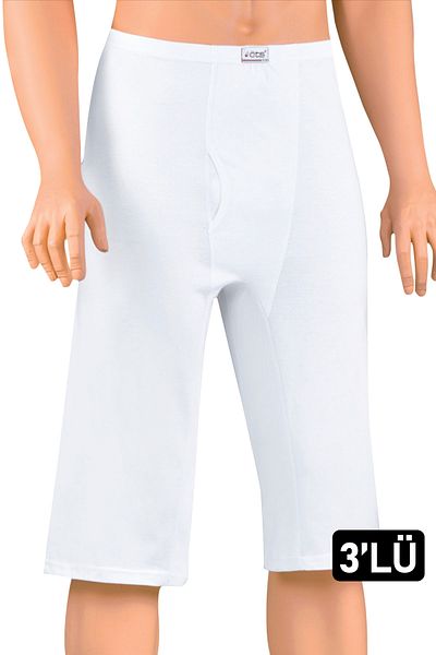 Öts Men's White 3 Pack Ottoman Briefs Long Leg Briefs Cotton (100% COTTON)