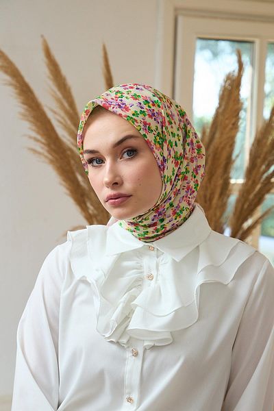 İpekhan Summer Sparkle Collection Μαλακό Κασκόλ Κίτρινο Ροζ 1191-10