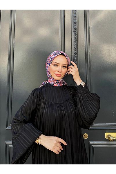 İpekhan Relax Ebruli Soft Scarf Blue White 1147-09